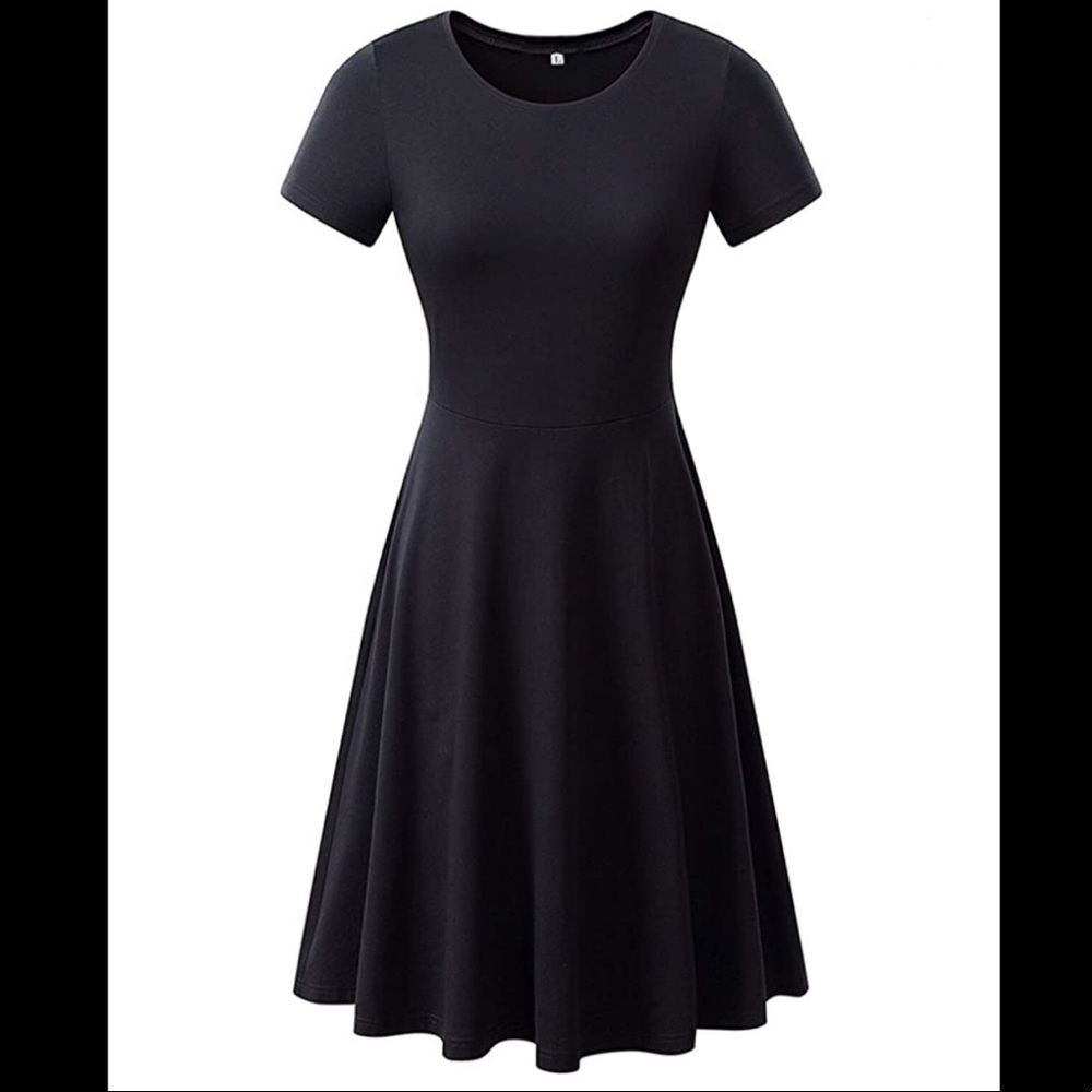 NIB Aiken Black Tee Shirt Swing Dress